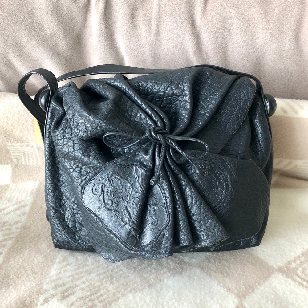 Carlos Falchi Leather Butterfly Bag